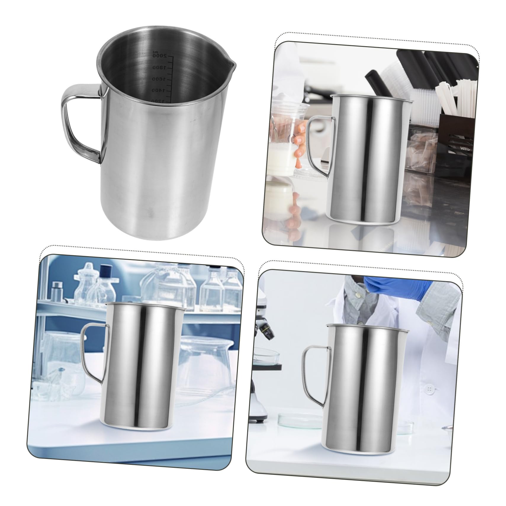 Homoyoyo Taza Medidora Asa Taza Graduada para Cocina y Laboratorio para Espumar Leche y Hornear