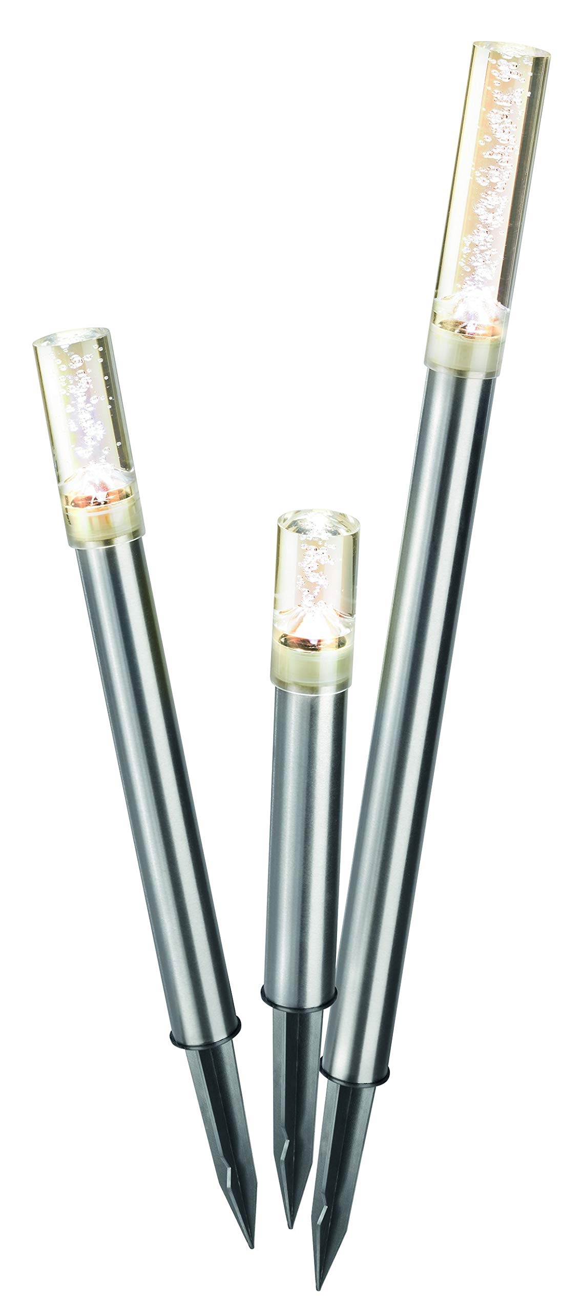 Esotec Solar Designleuchten TrioSticks Lichtfarbe 2800K warmweiß Solarlampen Gartenleuchten, 102601