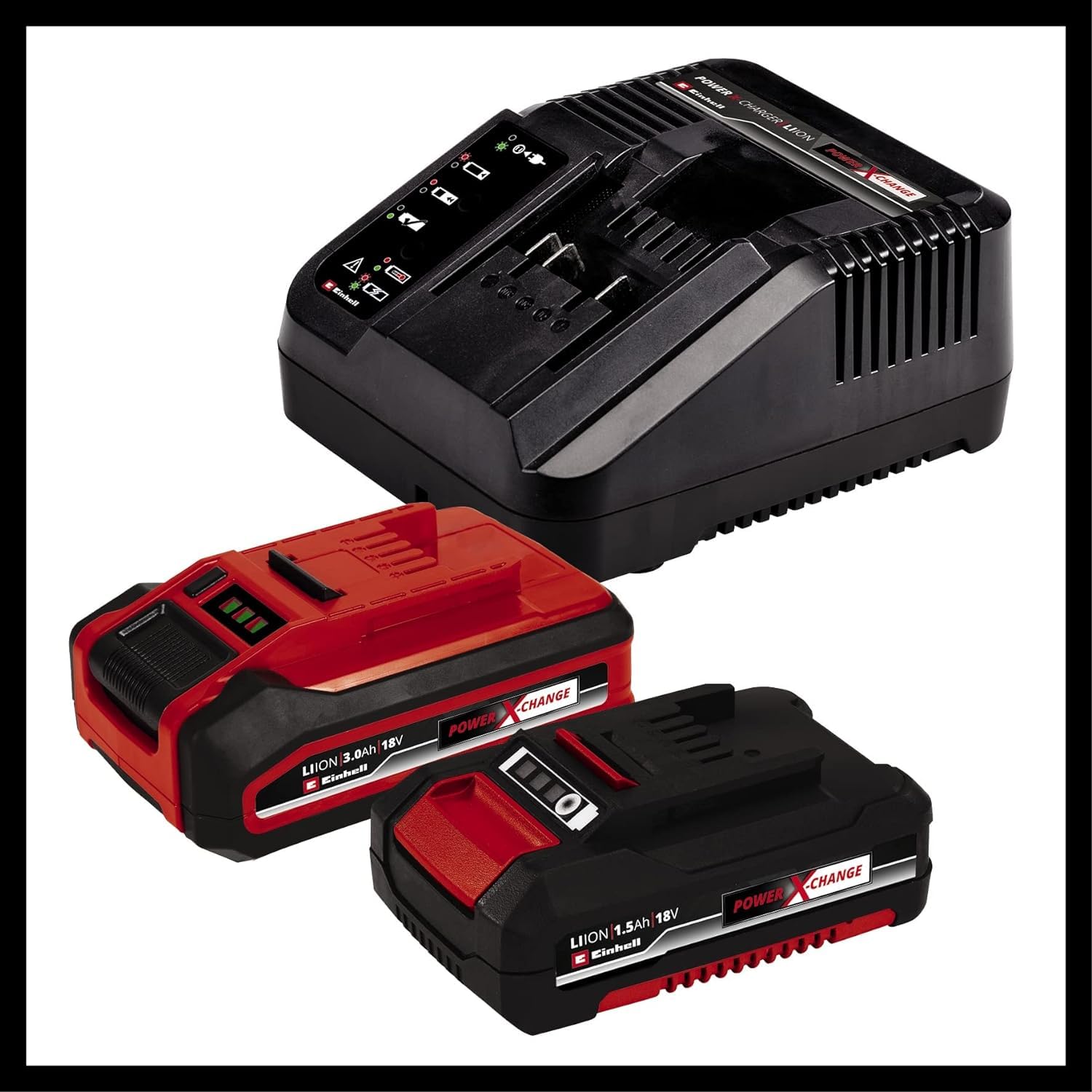 Einhell Set de máquinas TC-TK 18 Li Kit Power X-Change (18 V, Li-Ion, taladro destornillador TC-CD 18/35 Li + amoladora angular TC-AG 18/115 Li, incl. batería de 1,5 Ah, 3,0 Ah y cargador)