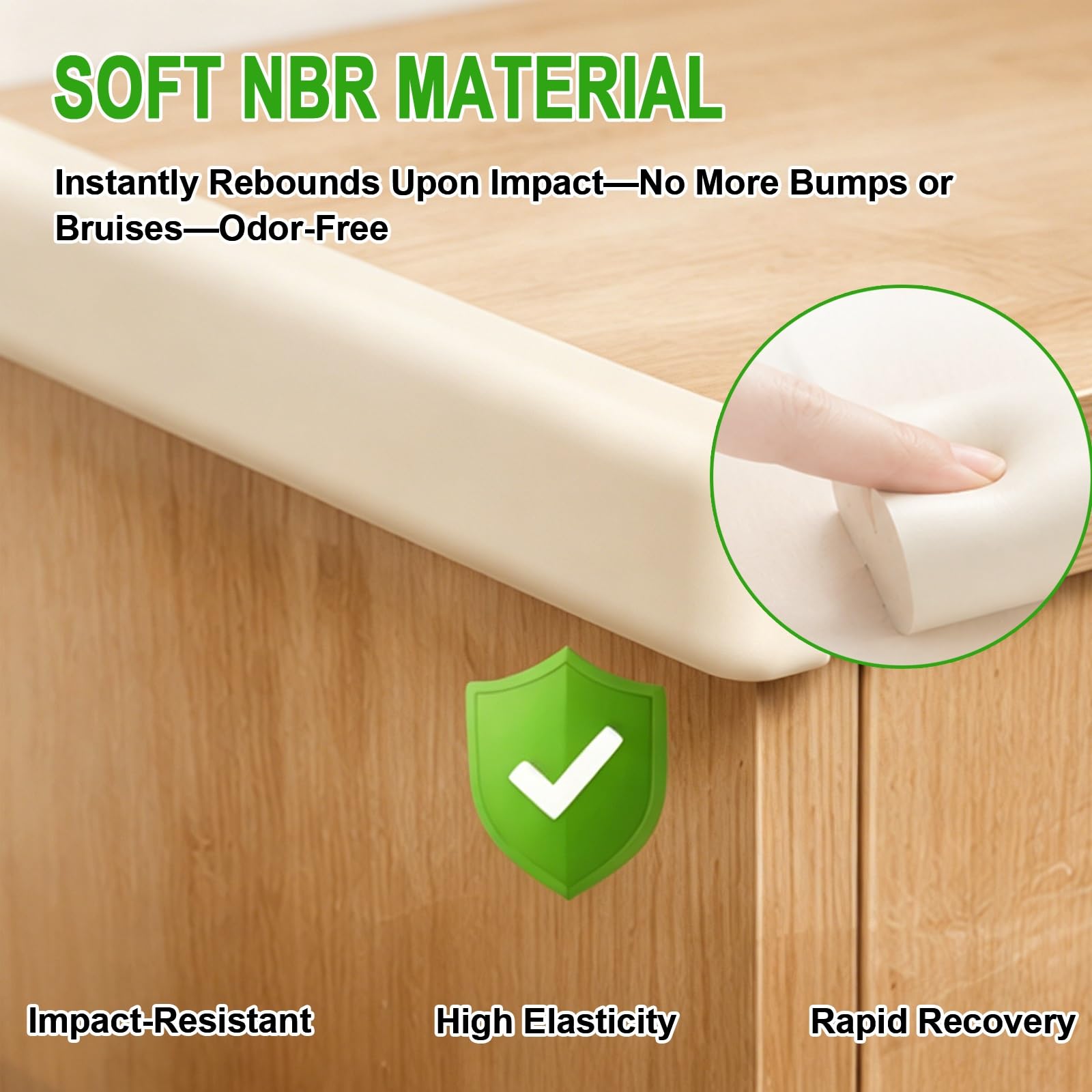 Extra Breiter Kantenschutzprofil, NBR, Selbstklebend, Kantenschutz Wand, Weich und Elastisch, für Tisch, Wand und Bettkanten(Black,10mx20cm)