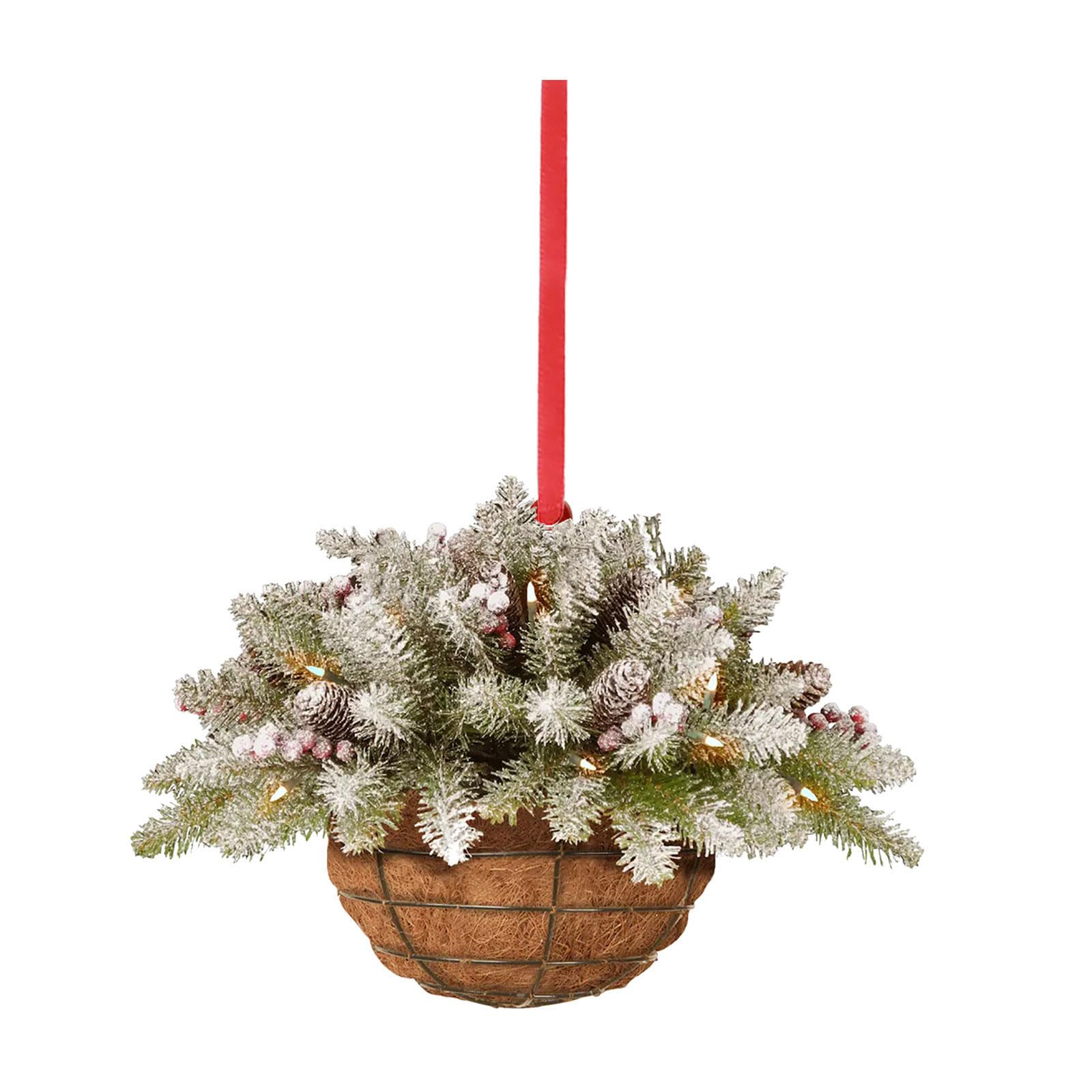 Jazuaiao Artificial Hangings Flower Basket Christmas Tree Ornaments Festive Tabletop Festival Decoration Christmas Decor Tree Accessories