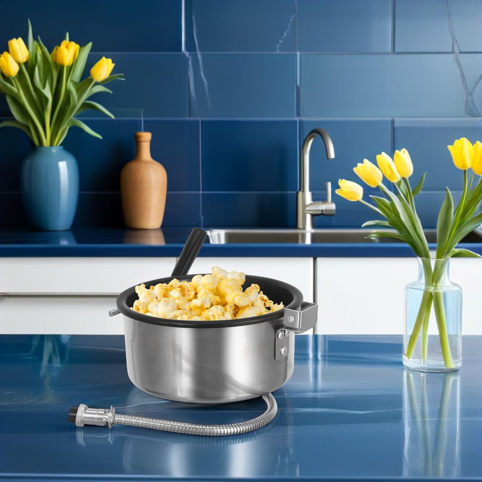 8 Oz Ersatz Popcornkessel aus Edelstahl und Aluminium | Antihaft Topf, für Popcornmaschine als Zubehör und Ersatzteil, Passend für Party und Festbetrieb