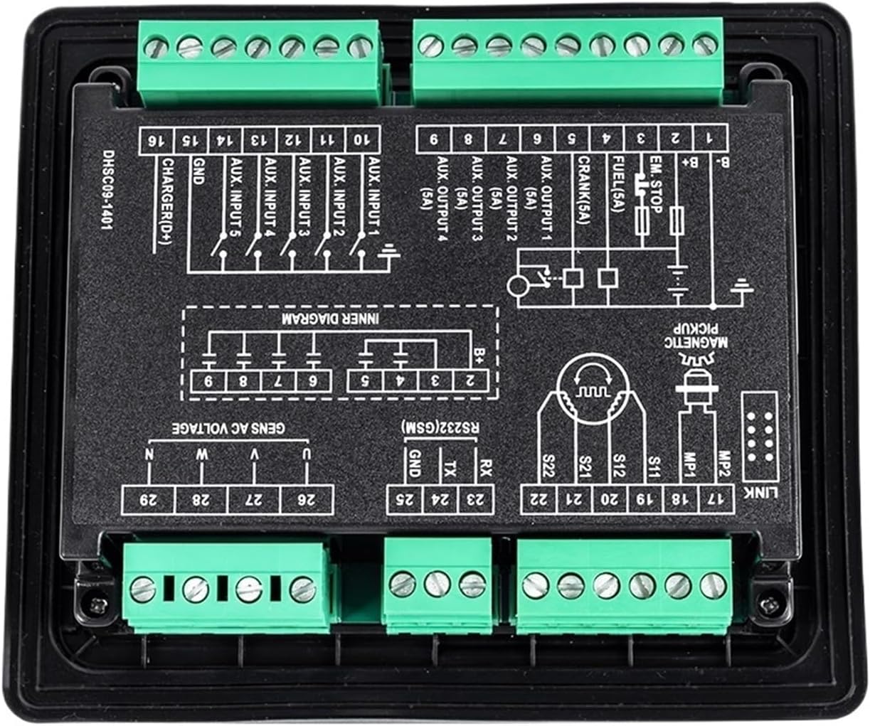 LWTZAORYI HSC940 Gas Genset Control Module Auto Start Stop Monitor Generator Controller Display for Single Machine Automation