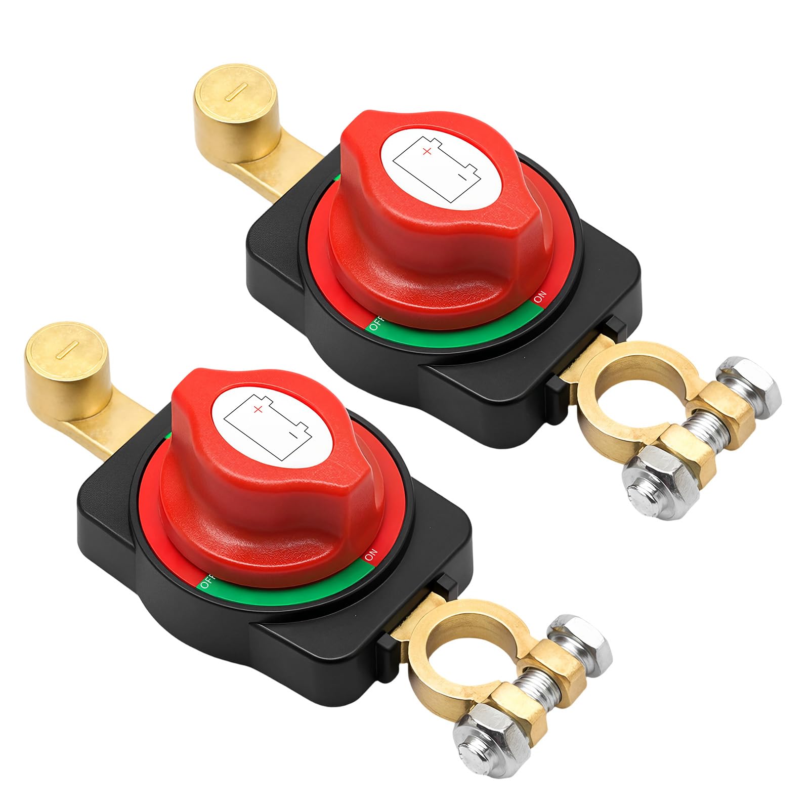 2PCS Interruttore Stacca Batteria 12V-48V 275A, Staccabatteria Auto ON/OFF, Separatore Batteria Universale per Auto Moto Barca Camper Caravan Bus Yacht, Interruttore Batteria Impermeabile