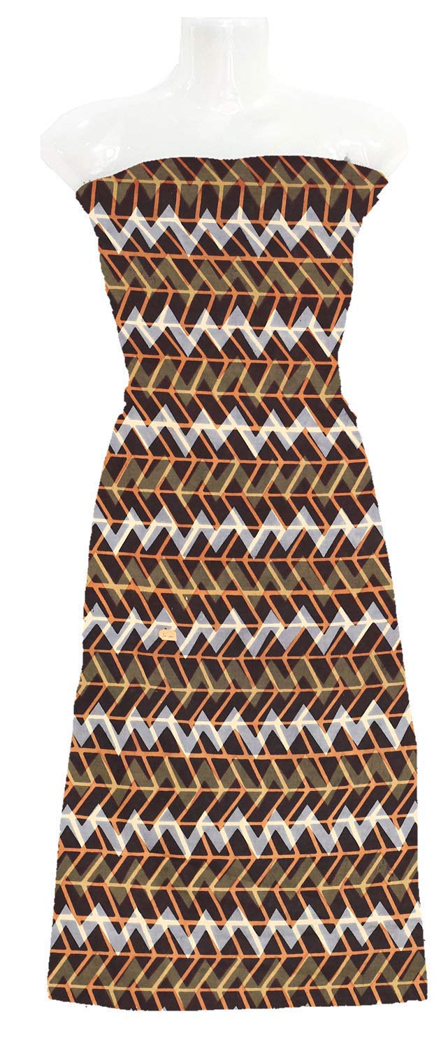 GenericAjrakh Hand Block Print Cotton Fabric For Women's Dress Material (Kurta, Gown, Suit, Palazzo Pants)