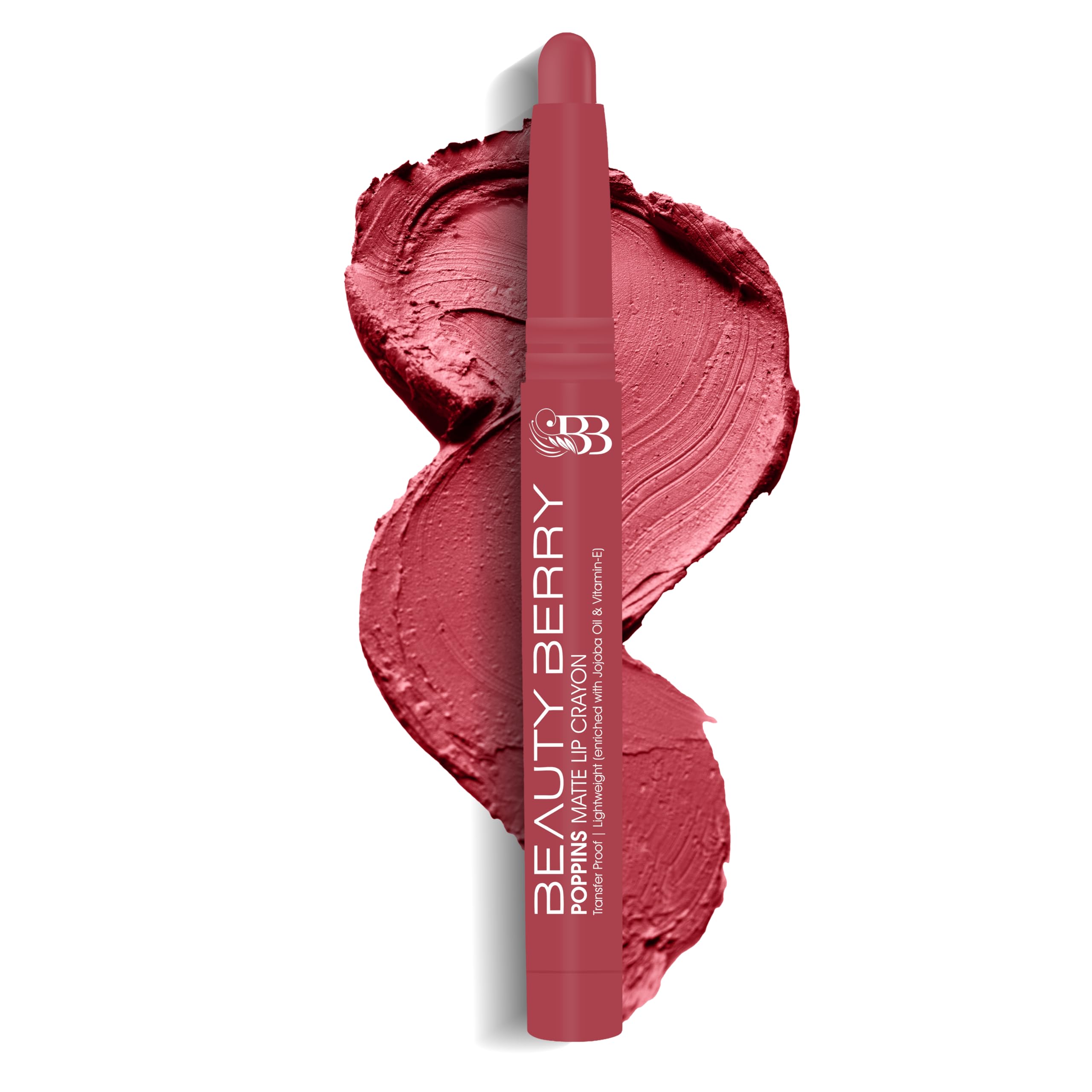 BeautyBerry Poppins Matte Lip Crayon Lipstick for Women Long Lasting Non Transfer Lip Crayon Smudge Proof & Waterproof Lipstick Enriched with Jojoba Oil & Vitamin E (23 - Naughty Nudit)-picture-42