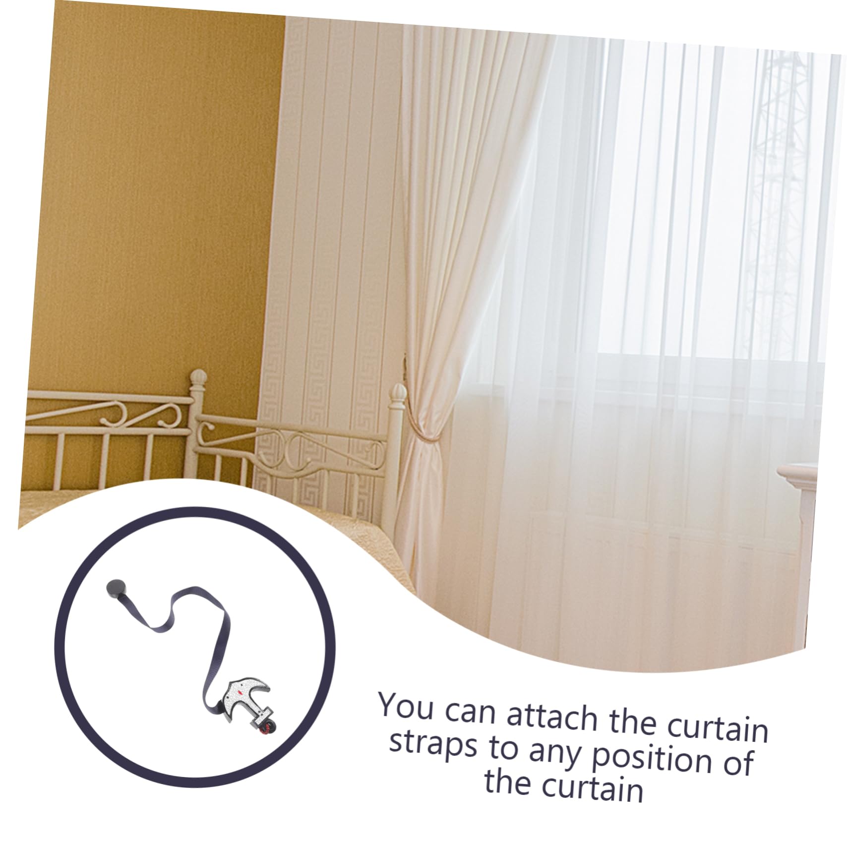 4 Ensembles Attaches Rideaux Ancre Accessoires Décoratifs pour Fenêtres Sangles pour Draperies 2 Pièces * 4
