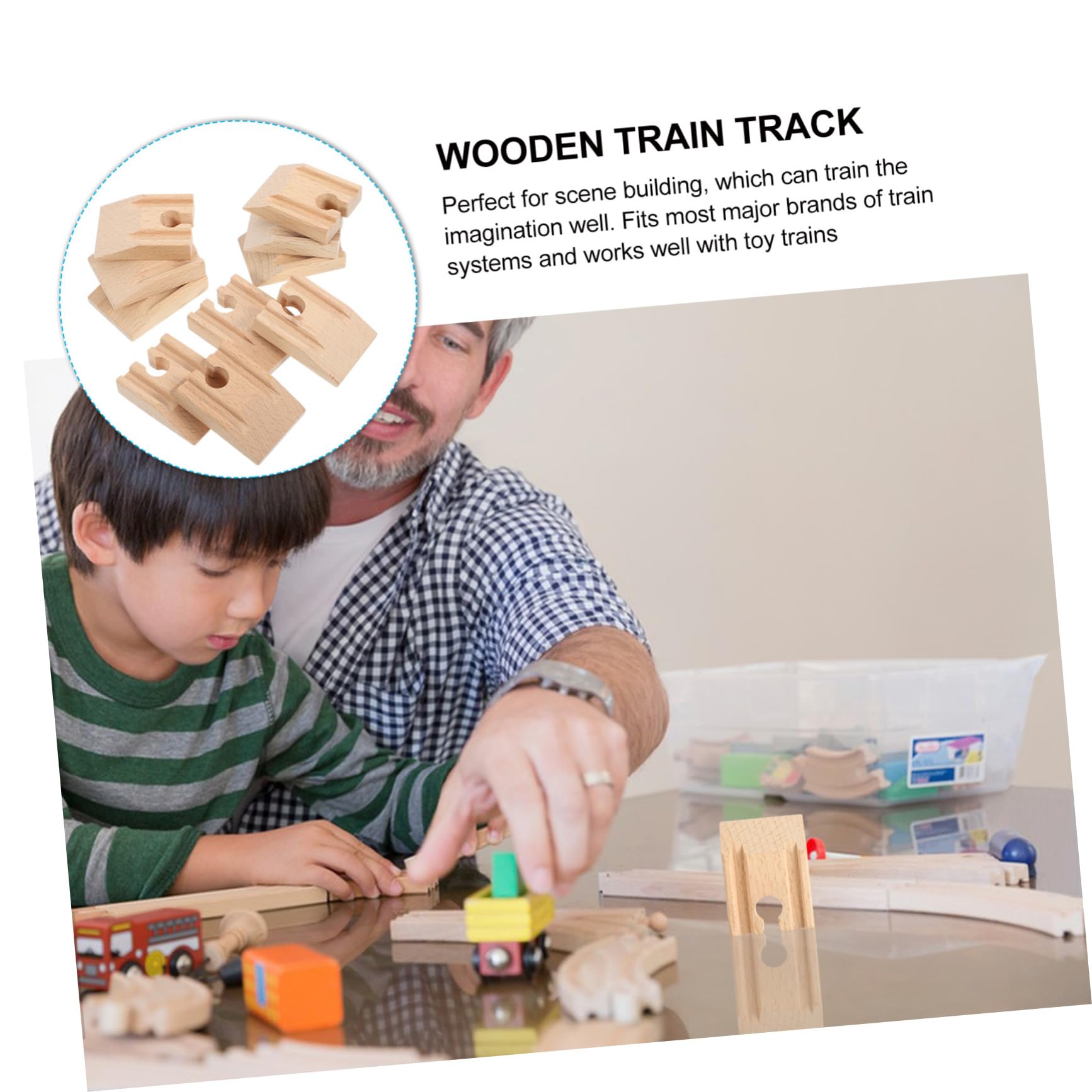 ifundom 50pezzi Wooden Concave Train Track Expansion Accessories Di Piste Legno Per Modellismo Ferroviario Gioco Didattico Per Facile Da Assemblare e Manutenere