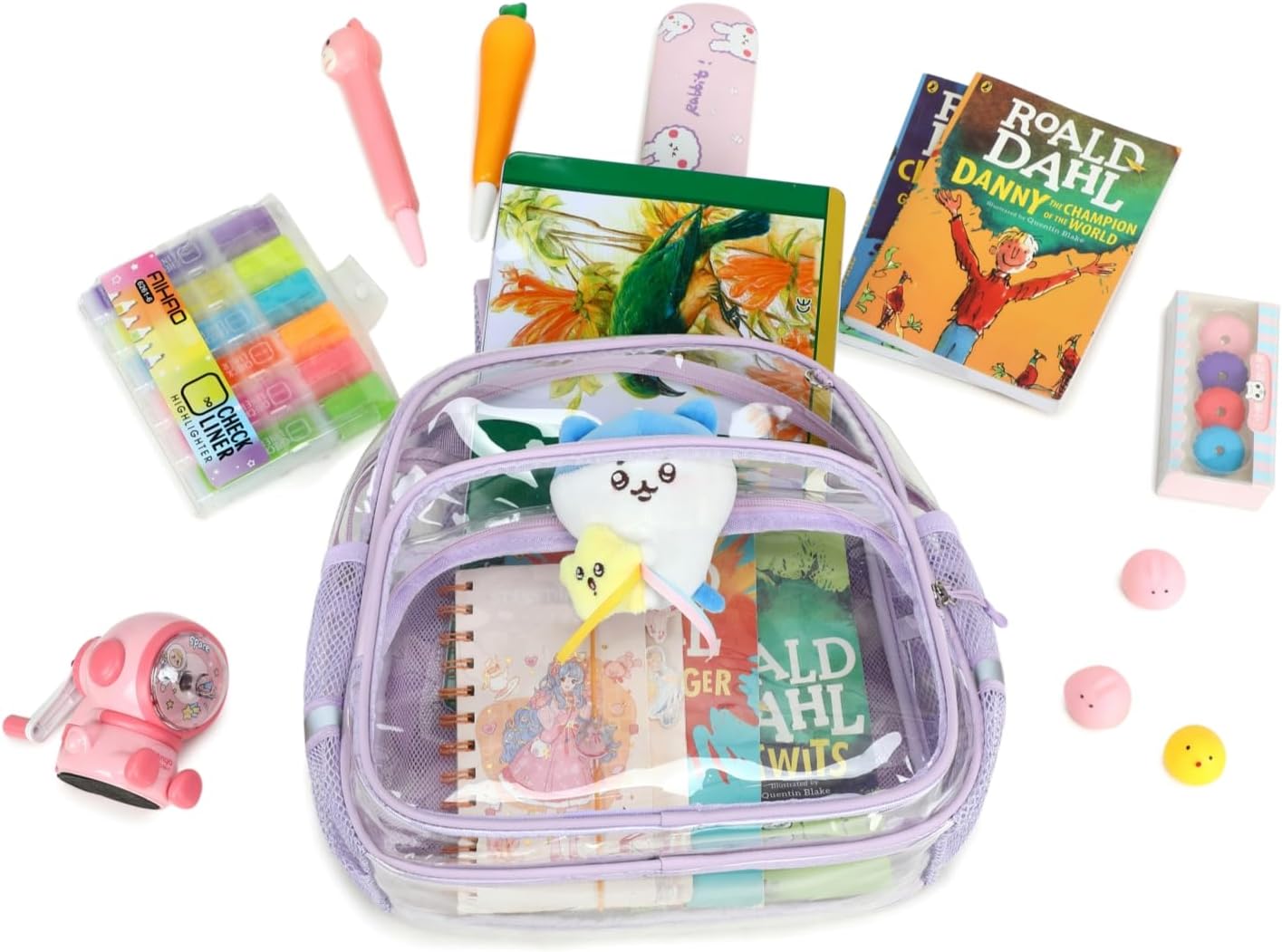 Bluboon Clear Toddler Backpack 11×12×6in Cute PVC Kids Bag for Preschool Daycare, Stadium Approved for Concert Sports Events