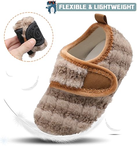 Miniatura 3 de Scurtain Pantuflas Cálidas de Invierno para Casa de Niños Pequeños Pantuflas de Interior para Casa de Bebés Niños Niñas Zapatos Cómodos Ligeros