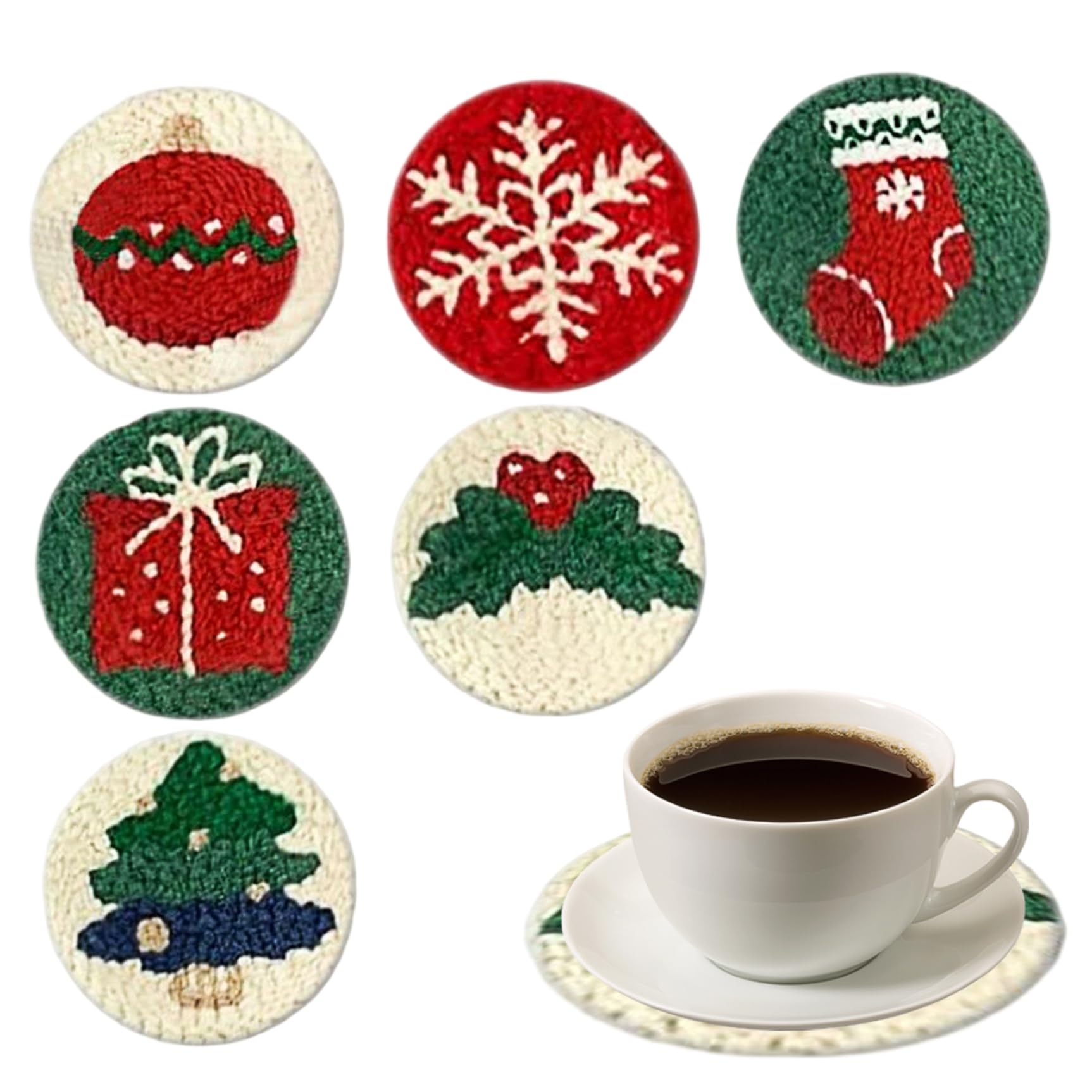 Kit Broderie à Aiguilles Noël : Dessous de Verre DIY pour Débutants