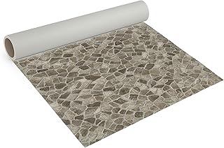 CV Bodenbelag Bruchstein Grau, 100x200 cm, pflegeleichter PVC Vinylboden, Meterware für Küche und Wohnzimmer