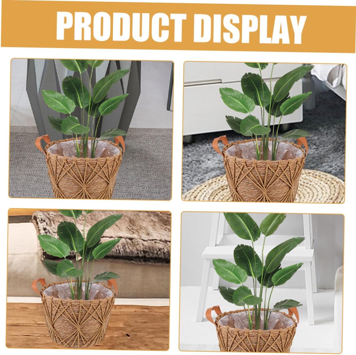 BESPORTBLE Portable Woven Flower Basket Handle Multi-purpose Storage for Garden Gatherings Rustic Home Decor and Outdoor Events Natural Material Design