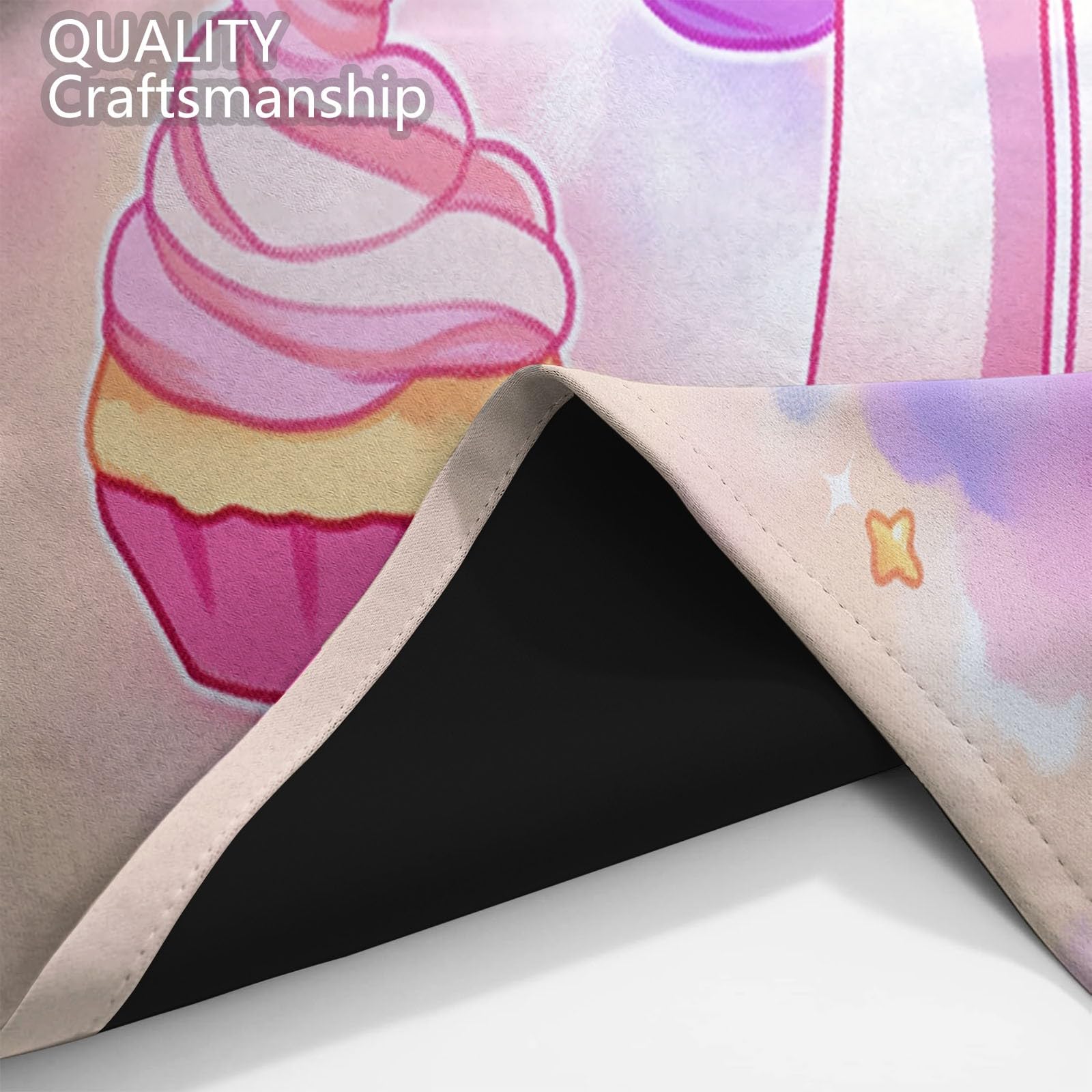 Rideaux Occultants Thermiques Dessin Animé Mignon Licorne Arc-en-Ciel Rose, Rideaux Opaques à Œillets pour Salon et Salle à Manger, Isolation Thermique Moderne, L117 x H138 cm, Lot de 2