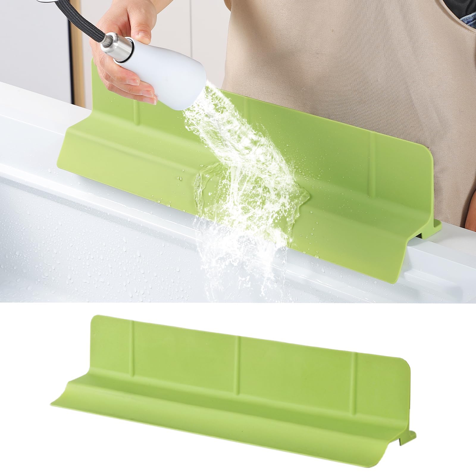 46 cm Silikon Spritzschutz für Spüle, Grün