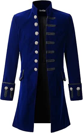 Men's Velvet Goth Steampunk Victorian Frock Coat
