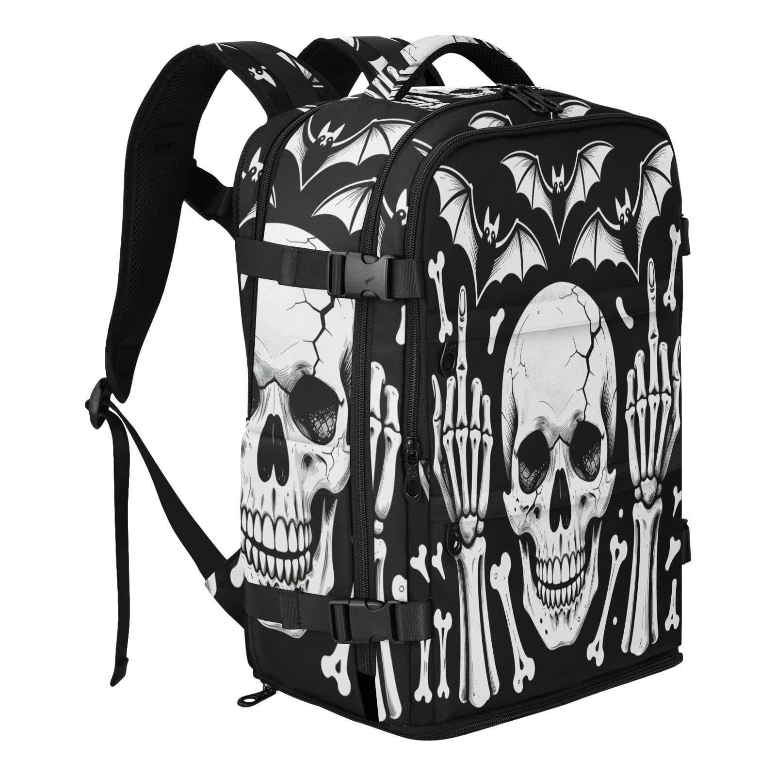 Zatwierdzony samolotem plecak podróżny 15,6 torba na laptopa dla mężczyzn do pracy | Stylowa torba biurowa Rock on Skeleton Hands 15,6 cala torba na laptopa do samolotów mochila para mujer 20L