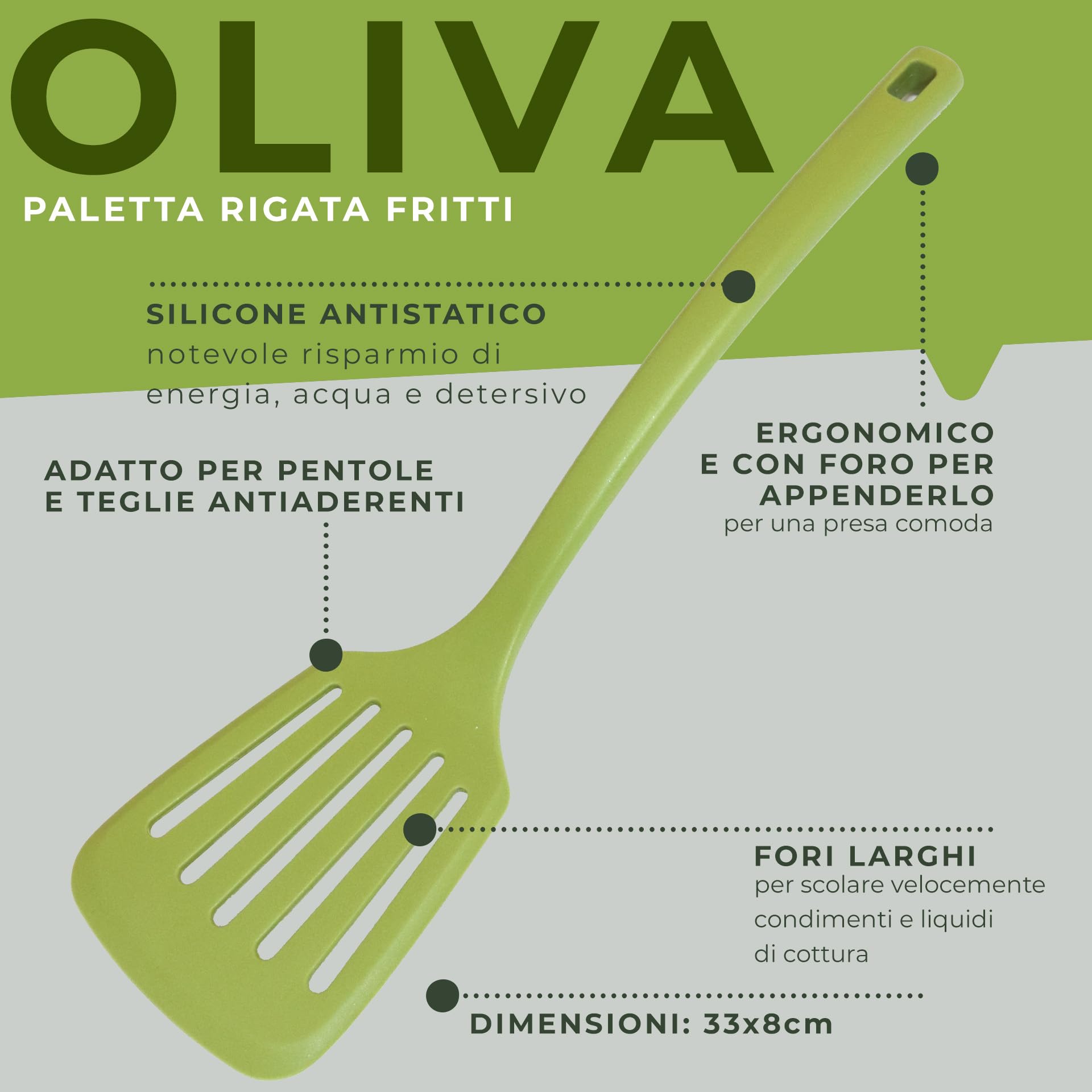 Fackelmann Initial, Mini Paletta Scanalata In Plastica, Per Fette Di