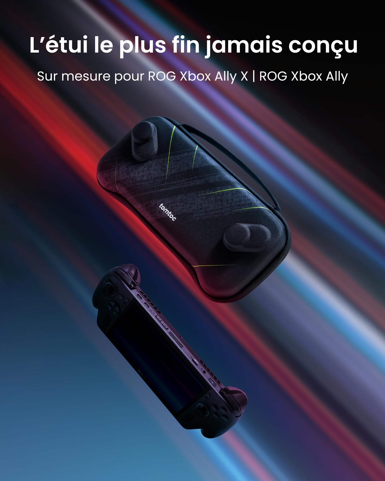 tomtoc Étui de Transport Compatible avec ASUS ROG Xbox Ally / Xbox Ally X 2025, Slim Housse de Protection, Sac Rigide Portable, Case Léger pour Le Voyage, Cadeau Noël