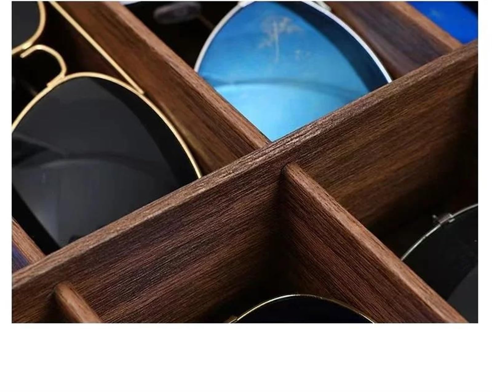 Schmuckaufbewahrung Schmuck Sonnenbrillen Brillen Brillen Vitrine Halter Organizer Geschenkbox 8 Gitter Vintage Holz Brillen Aufbewahrungsbox Holz Schmuckbox Schmuckkästchen Klein