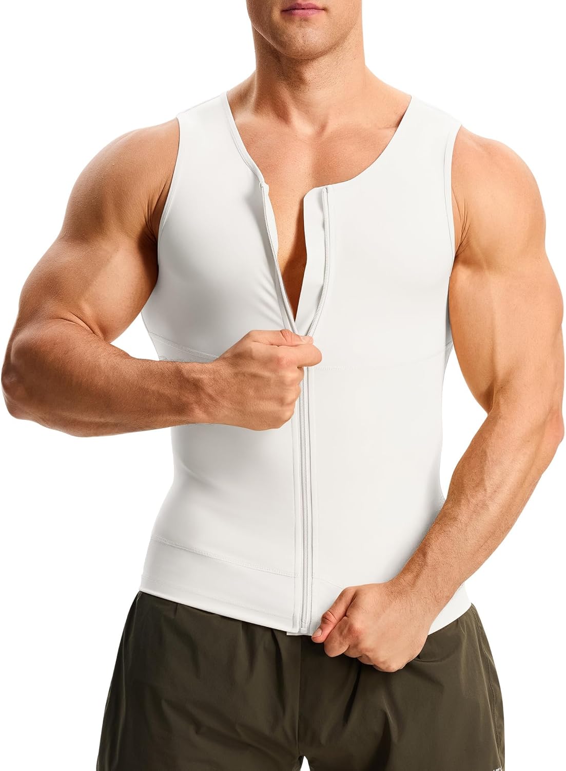 Nebility Compression Shirt Men Tank Top Compression Undershirt Mens Shapewear Body Shaper Waist Trainer Tummy Control Vest