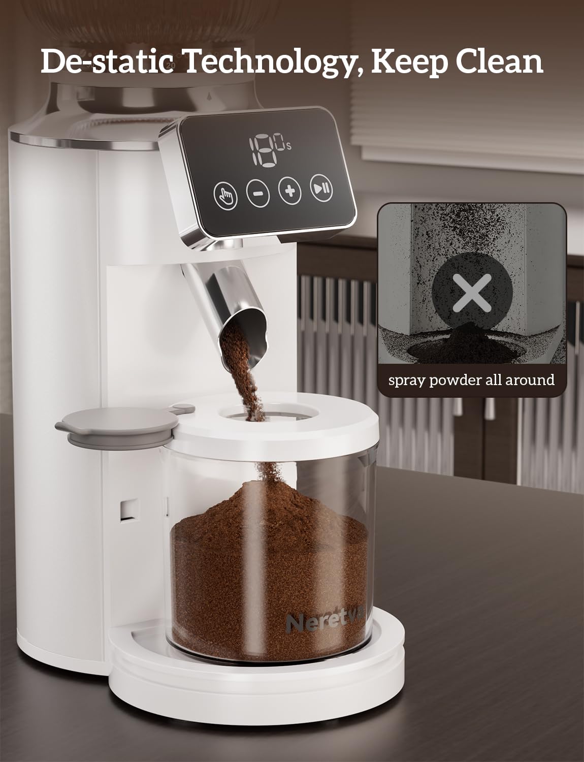 Amazon.co.jp: Neretva Burr コーヒーグラインダー 2イン1