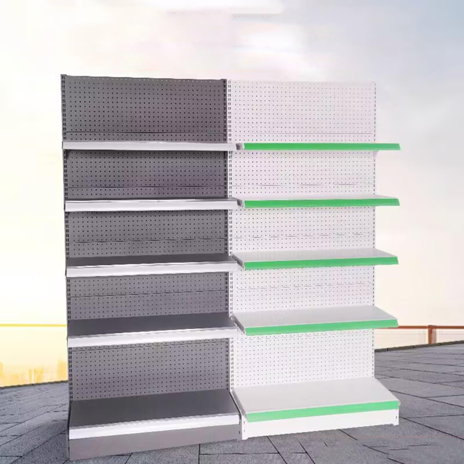 Handel detaliczny regał gondolowy 5 półek czarny stojak ścienny do supermarketów sklepów spożywczych alkohol materiały biurowe (jednostronny 90 * 43 * 135 cm)