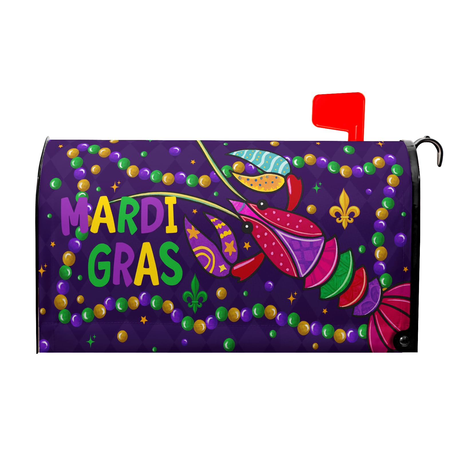 Mardi Gras Mailbox Covers Magnetic Mardi Gras Purple and Red Mailbox Cover Standard Size 18 X 21 Inch Spring Holiday Carnival Festival Wrap Post Letter Box Decorative for Outdoor Home Garden Yard