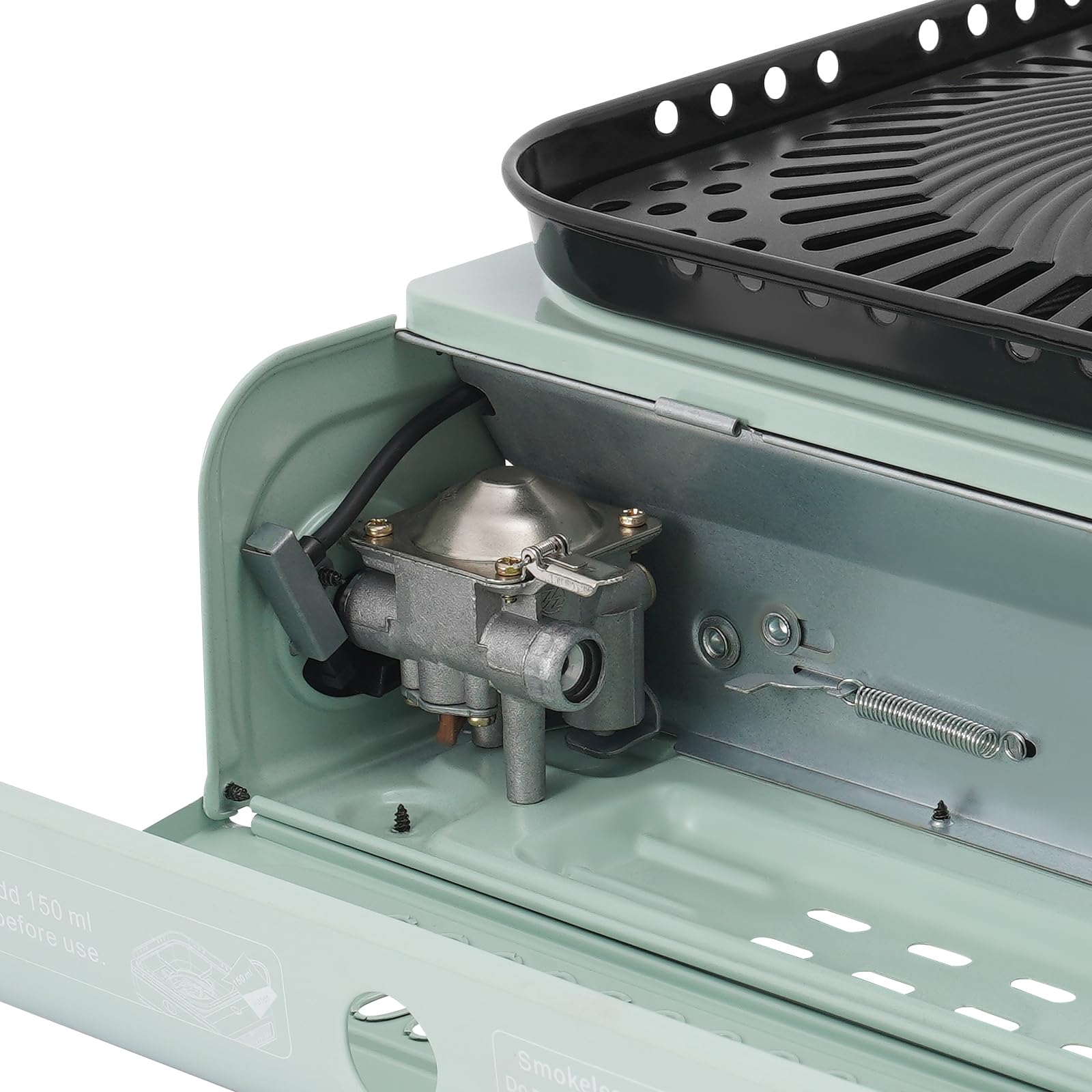 Fornello da campeggio a gas da 2300 W, con custodia per il trasporto, antivento, per pentola da 19 cm di diametro