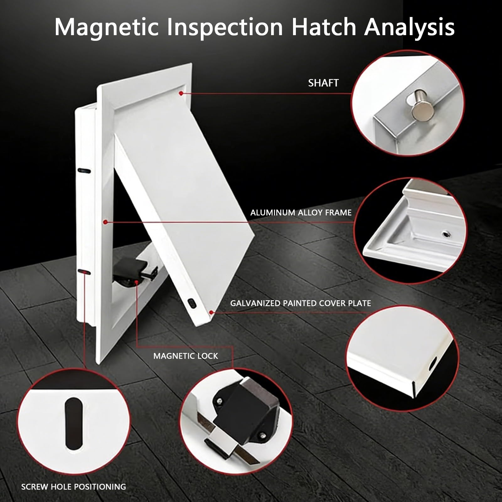 Paneles De Acceso For Paredes Y Techos, Cubierta De Inspección De Metal, Trampilla De Inspección Magnética De Aleación De Aluminio, Oculta Fácilmente Tuberías(White,20x30cm)