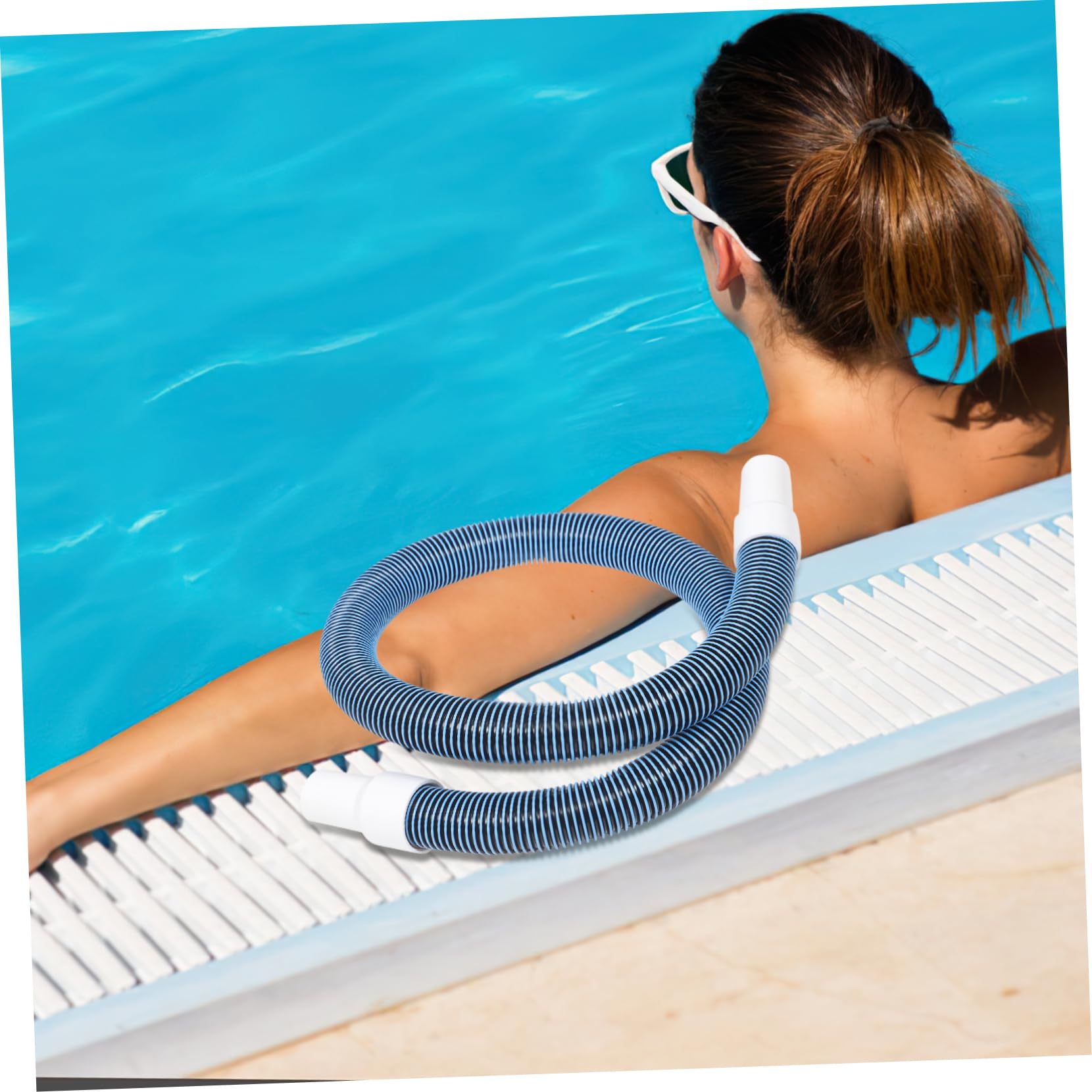 Ersatz Poolablaufschlauch 1 Satz aus Kunststoff und Eisen Blau
