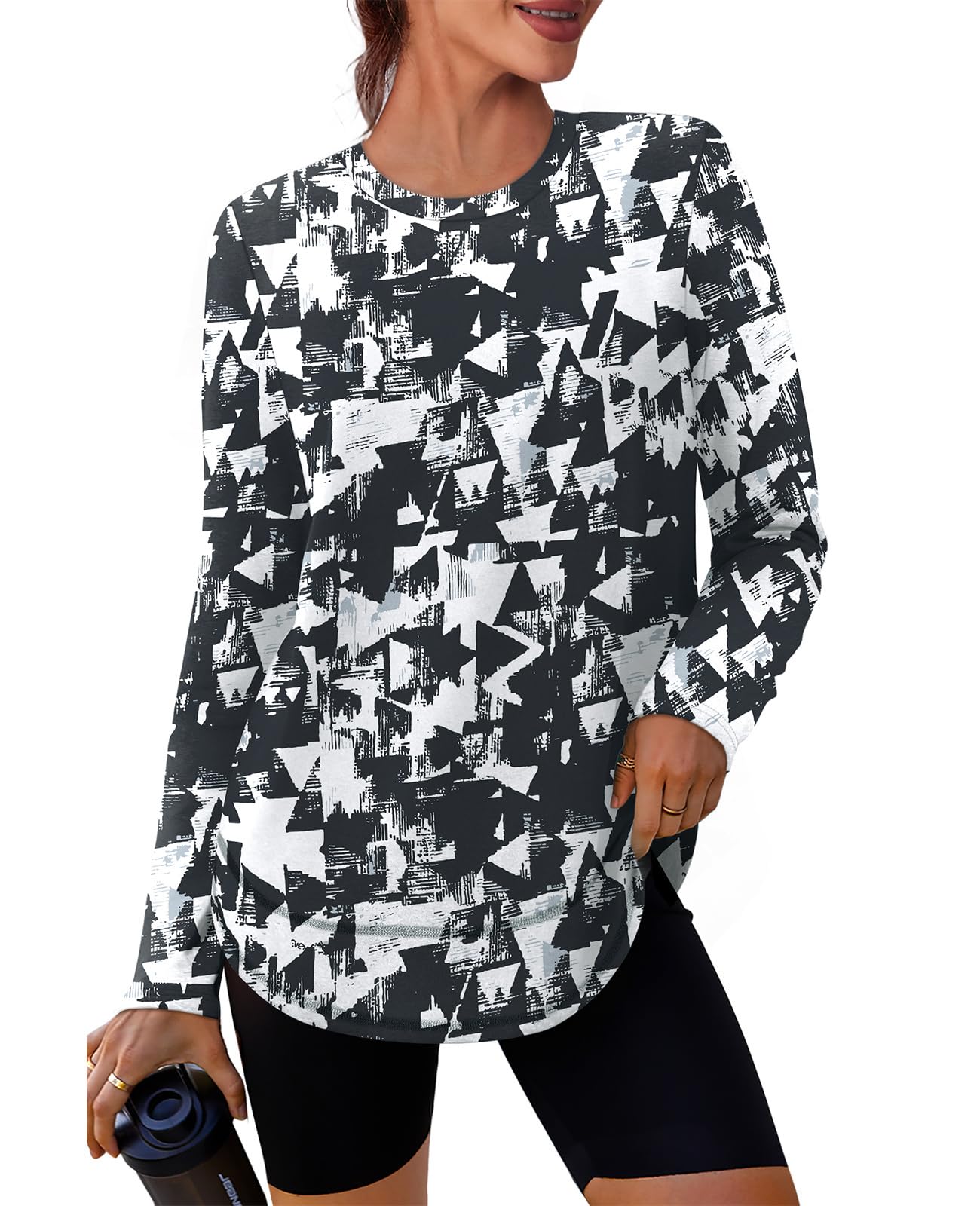 XIEERDUO Women's Workout Tops Long Sleeve Quick Dry UPF 50+ Sun Protection Shirts for Hiking Running S-3XL