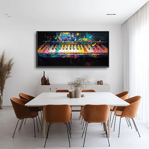 Miniatura 4 de Arte de pared de piano, imágenes musicales, decoración de pared, notas y teclas de piano, impresiones en lienzo para pintura, obra de arte enmarcada