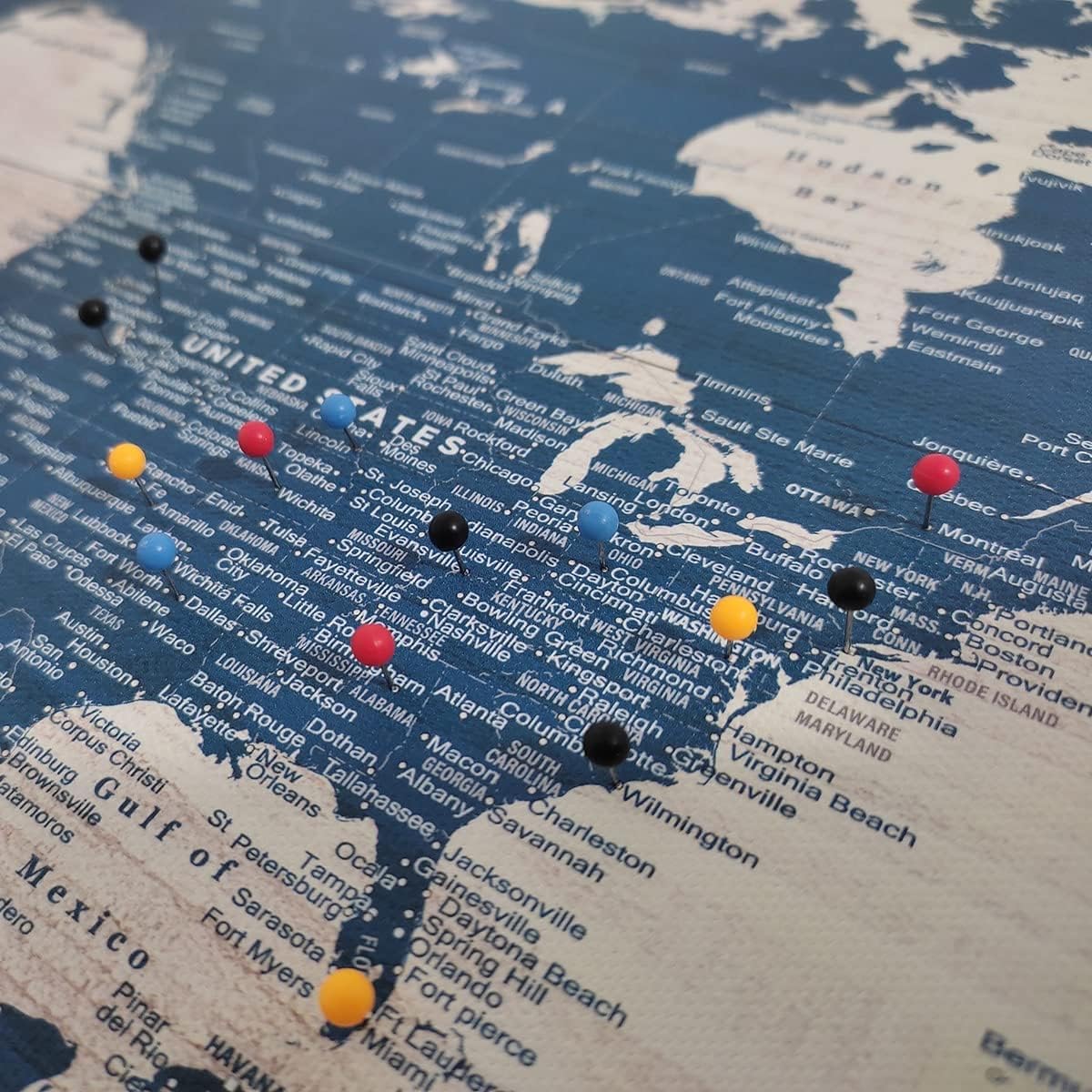 Mapa del mundo rústico personalizado, mapa del mundo canvas art bay con pines, mapa del mundo grande para pared, impresión detallada del mapa del mundo, lienzo enmarcado de mapa del mundo, regalo de