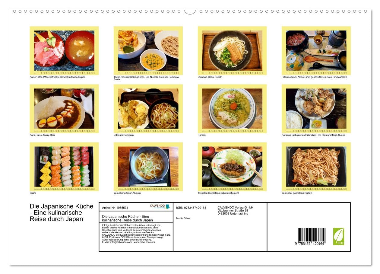 Die Japanische Küche - Eine kulinarische Reise durch Japan (hochwertiger Premium Wandkalender 2026 DIN A2 quer), Kunstdruck in Hochglanz: Die ... Gewürze ergänzt wird. (CALVENDO Lifestyle)