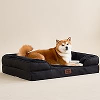 Vista 168 de EHEYCIGA - Cama ortopédica para perro grande, impermeable, de espuma viscoelástica y espuma tipo caja de huevos, bordes elevados, antideslizante