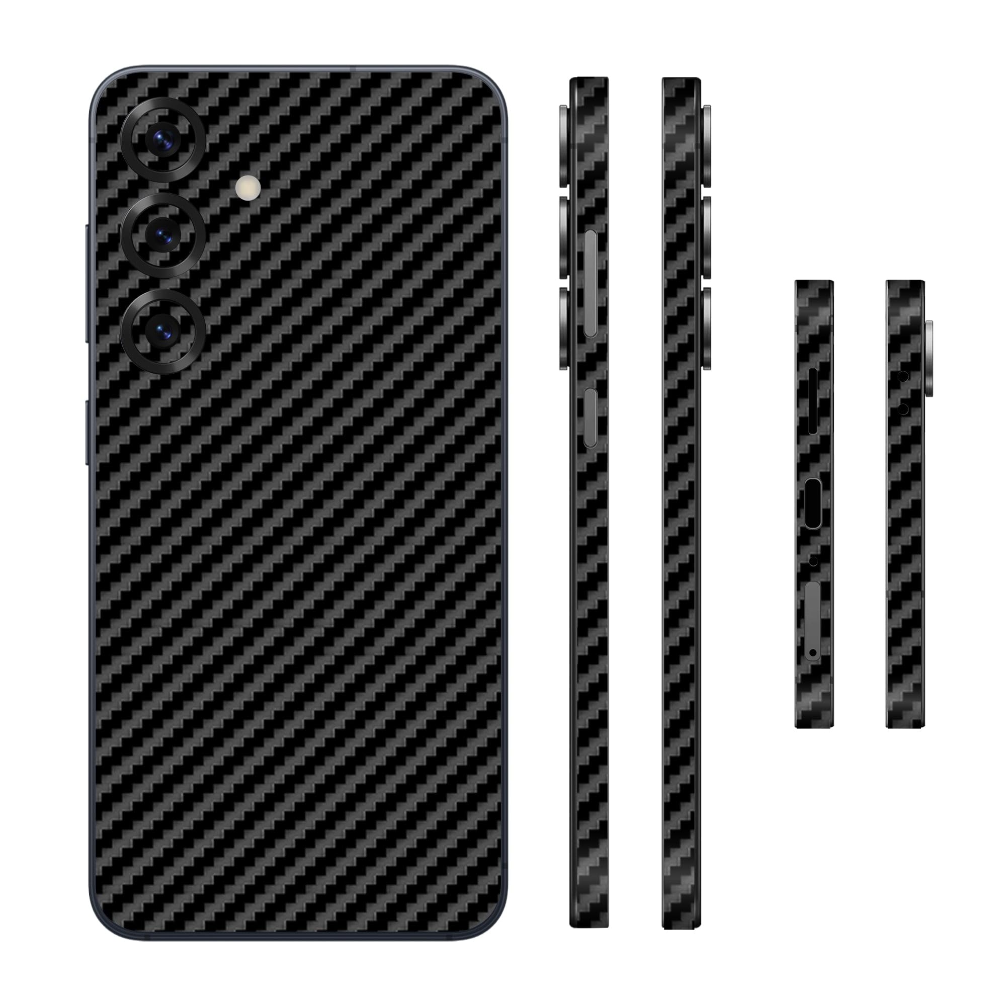 Capes India Mobile Phone Skins Compatible with Samsung Galaxy S25 | Not a Cover/Case | Protective Film Vinyl Sticker (Carbon Fibre Black, Glass Back Skin)-image-14