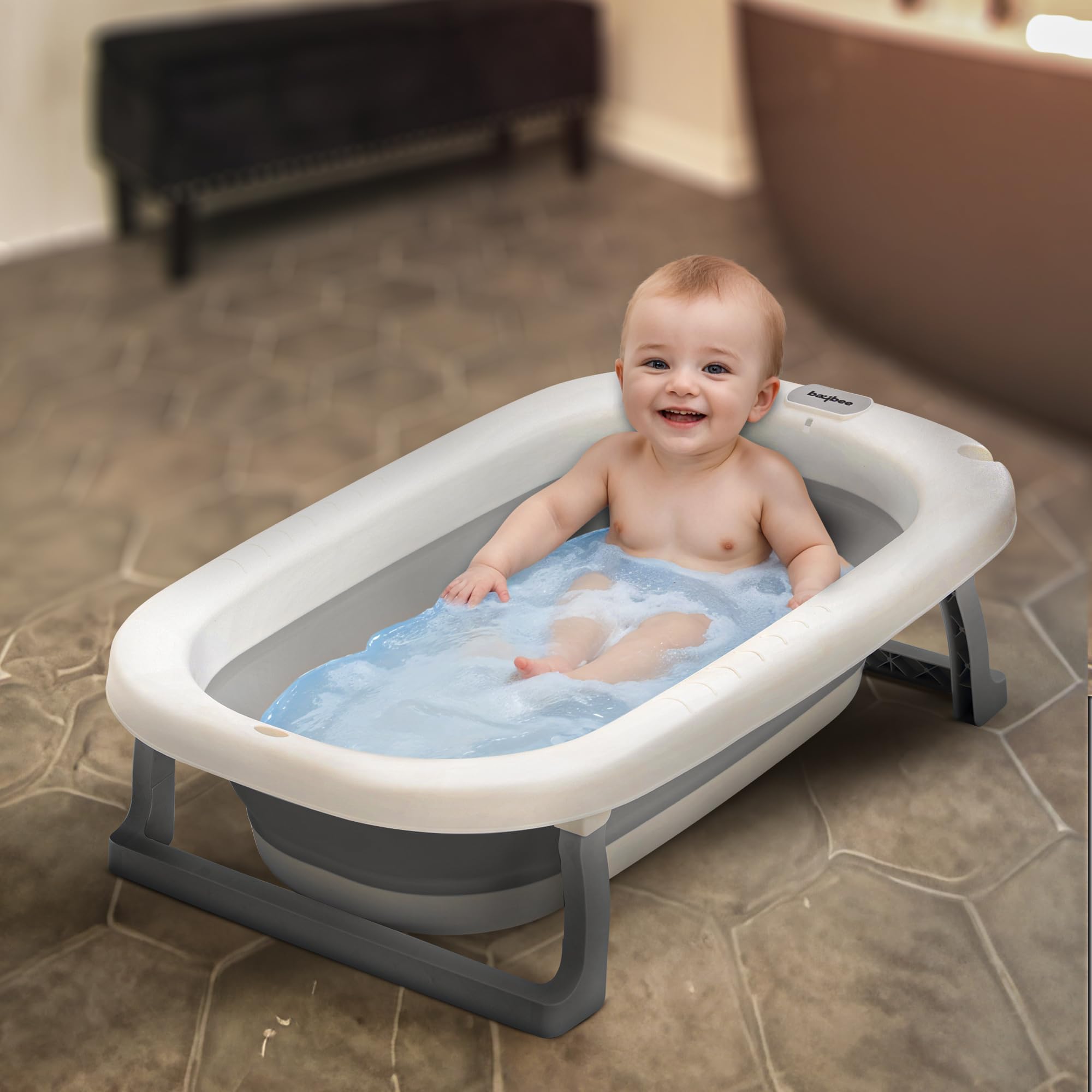 Baybee Foldable Baby Bathtub For Kids With Anti Skid Base