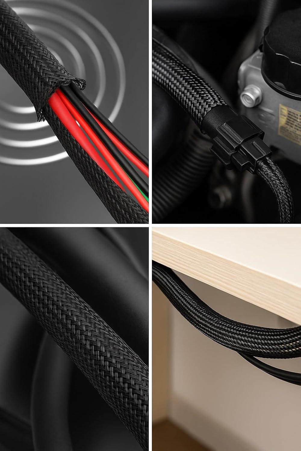 SHOKITECH Nylon 8mm Expandable Braided Sleeve for Wire Protection- 5 Meter Length, Single piece 3