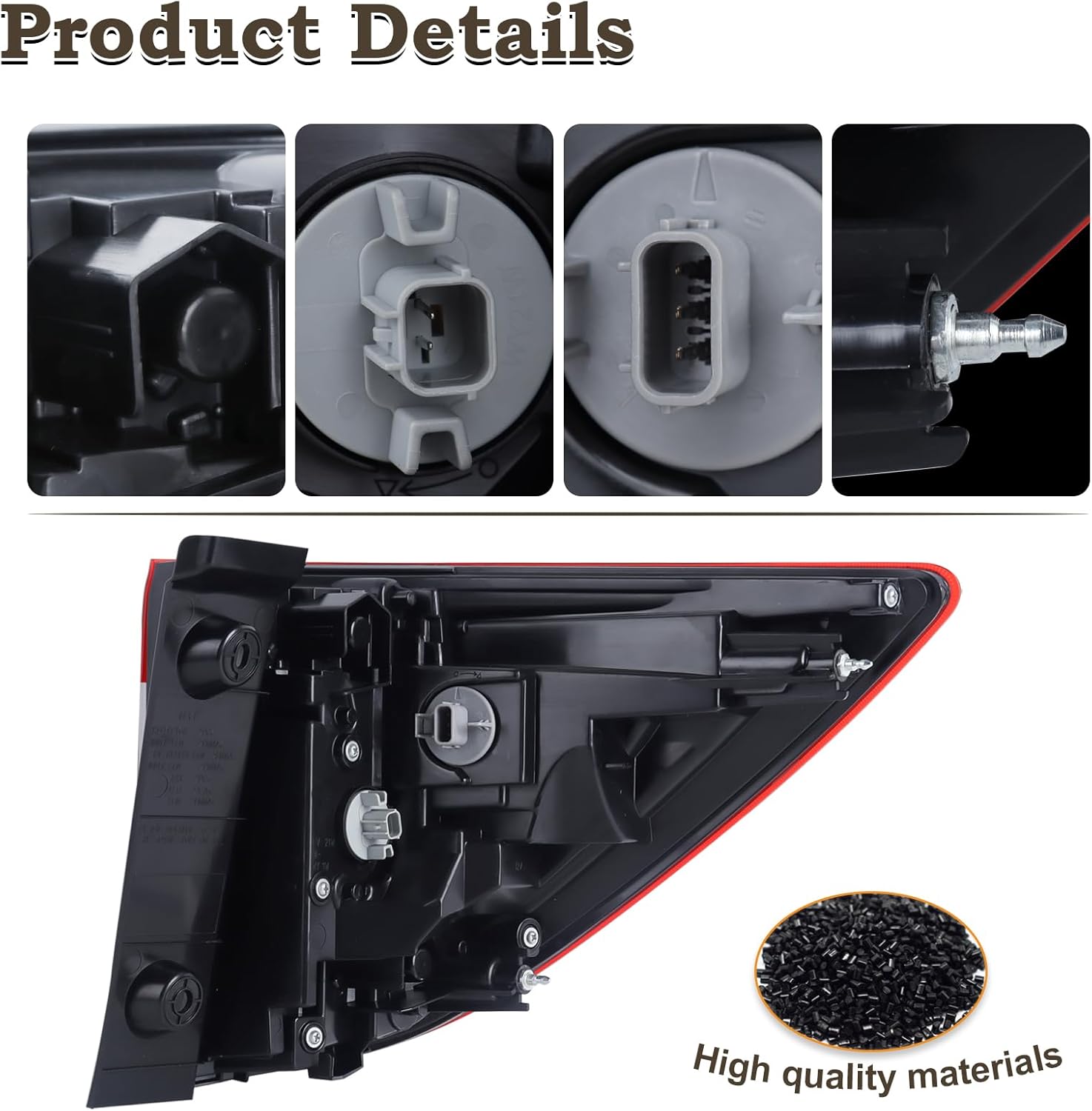 Left Driver Side Outer LED Tail Light Fit for 2019 2020 2021 2022 Honda Pilot Rear Lamp Red Clear With Bulbs LH HO2804120 33550TG7A11 HD668B010L