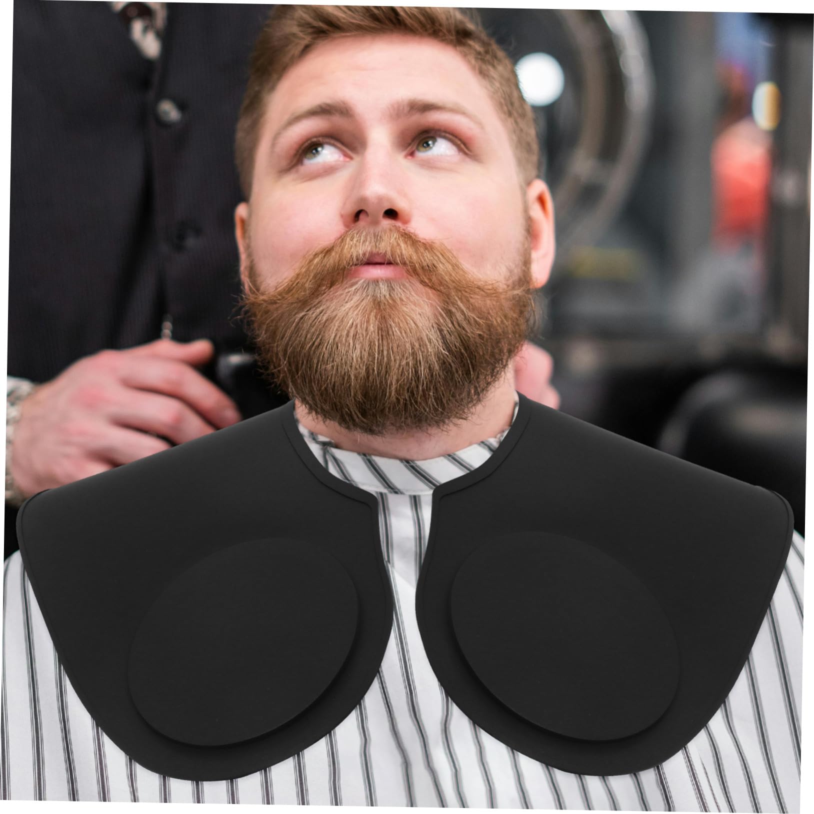 Homoyoyo Capa de Corte de Pelo de Silicona Negra Cómoda y Amigable para Peluquería y Teñido, Adecuado para Mujeres y Niños en Salones de Belleza