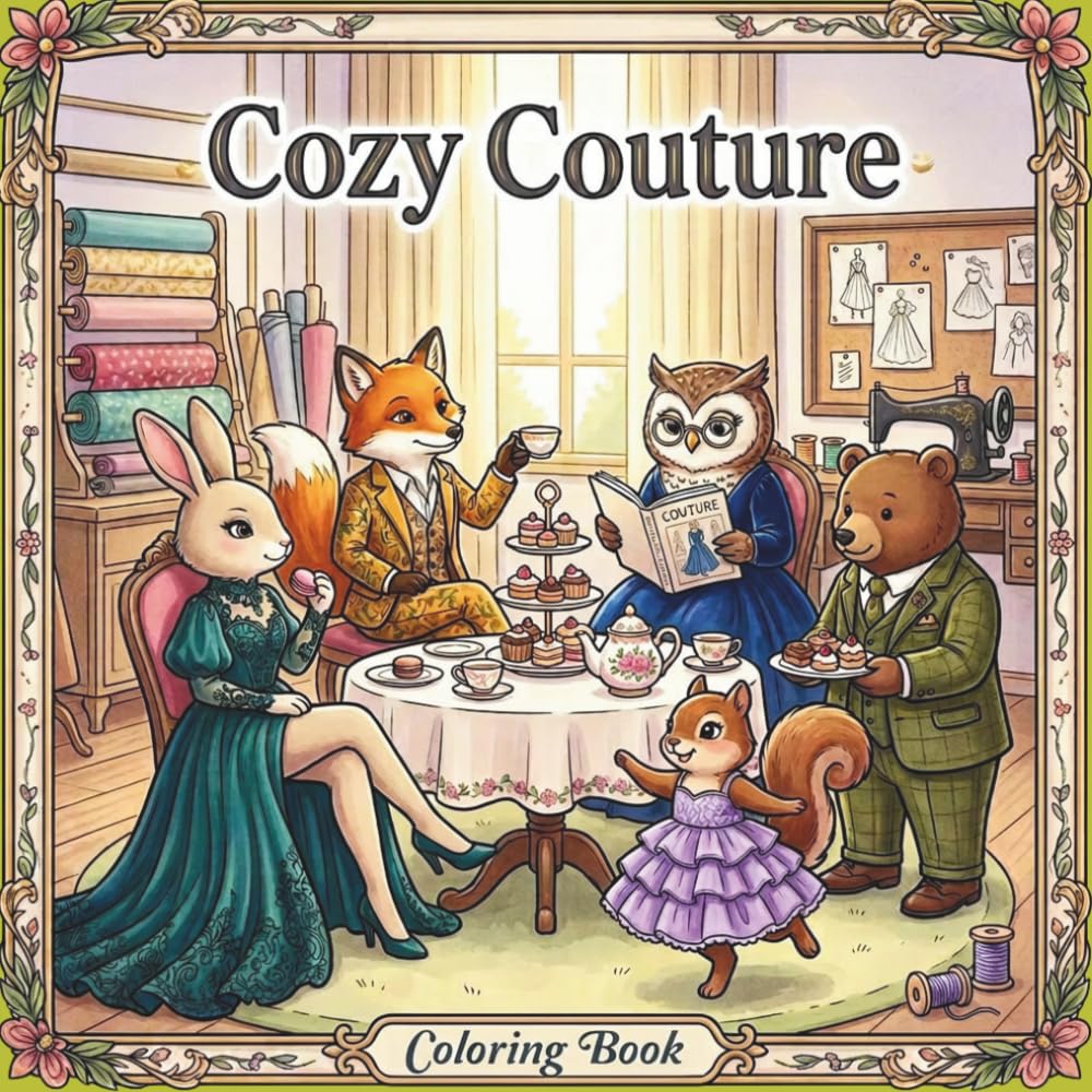 Cozy Couture: A Cozy And Glamorous Fashion Coloring Book for Adults