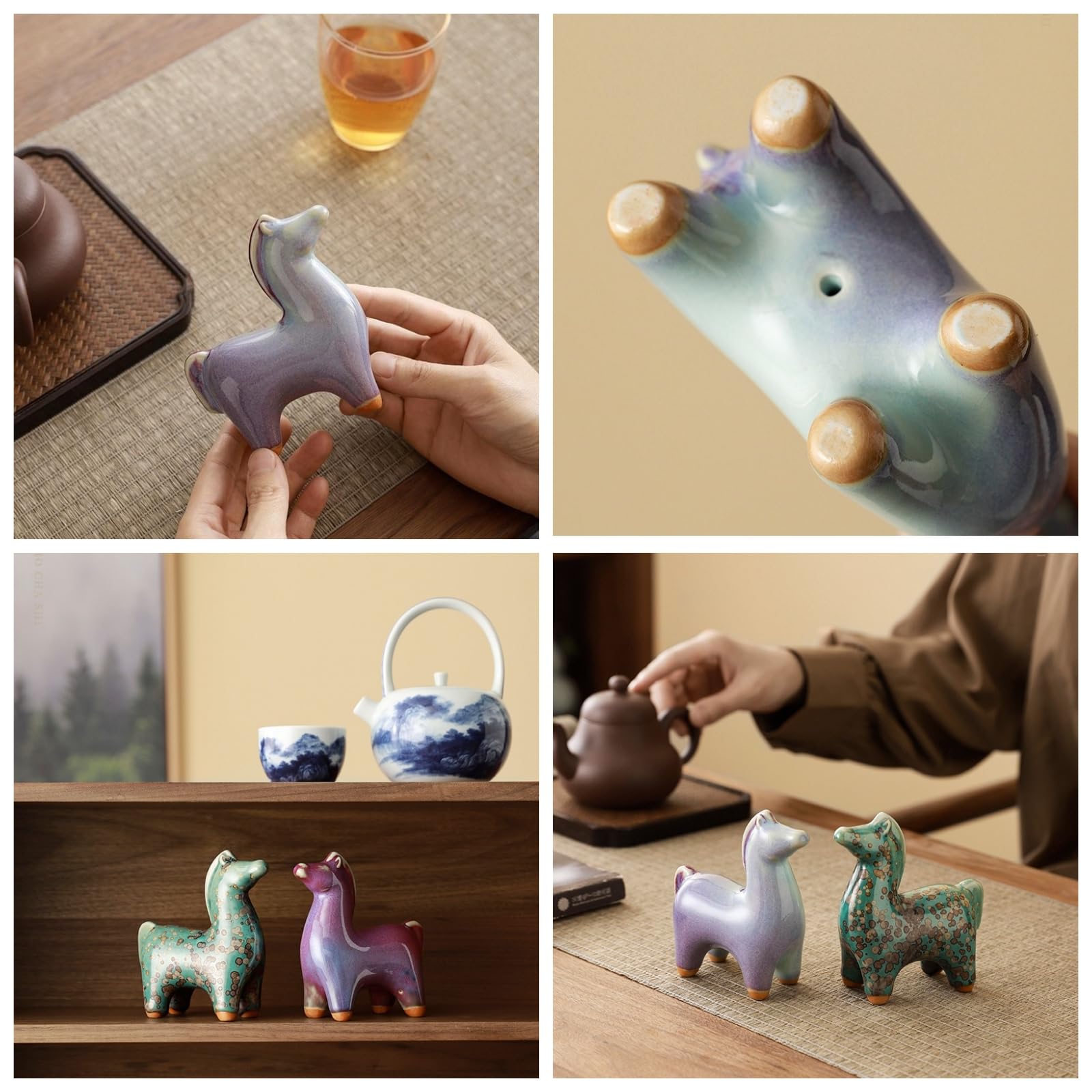 Amazon.co.jp: 馬像 馬置物 陶磁器 窯変 5色展開かっこいい
