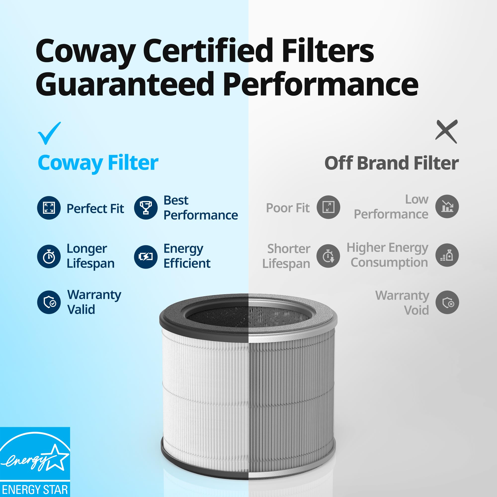 Coway Airmega 100 - Juego de filtros de repuesto para purificador de aire, HEPA verdadero y filtro de desodorización