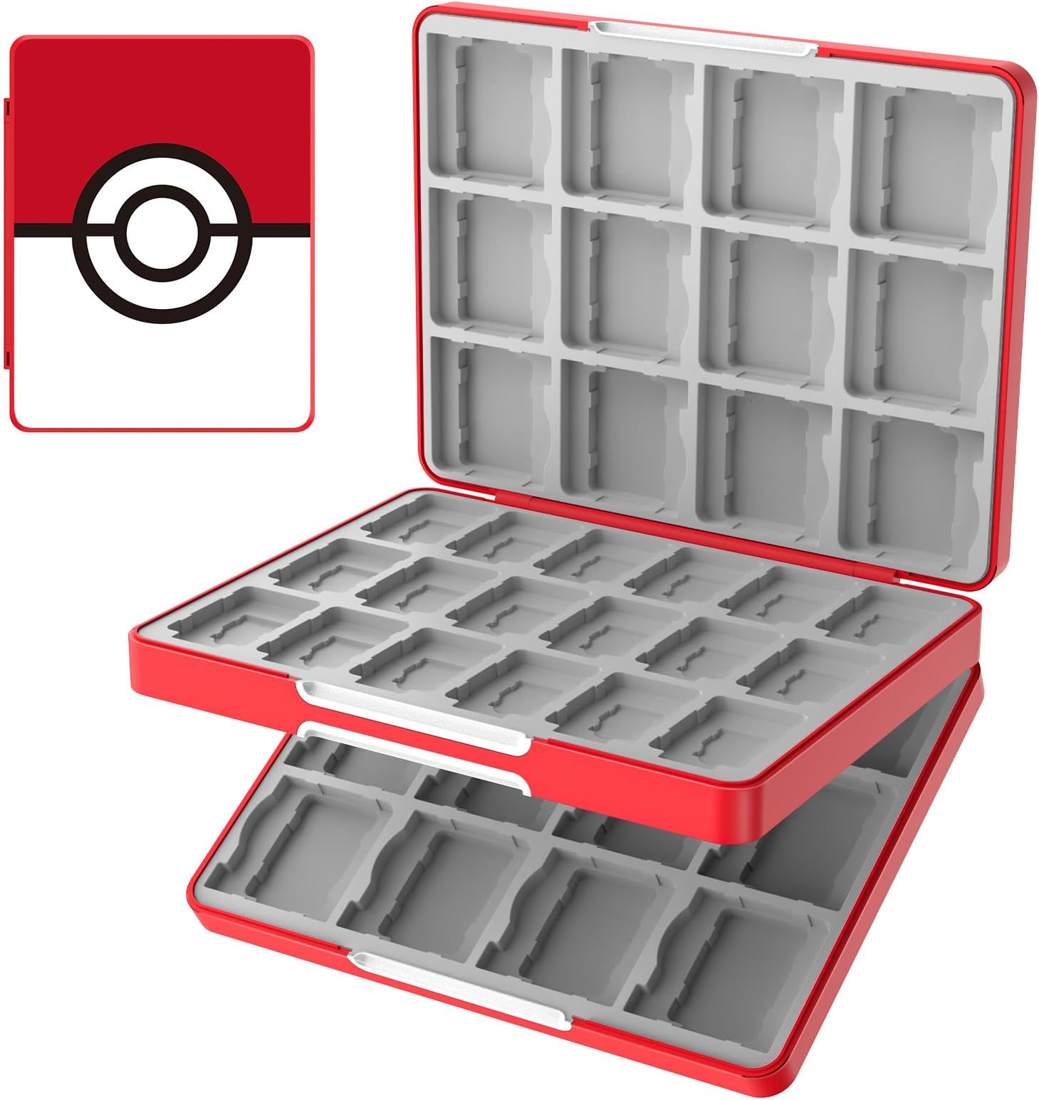 TiMOVO 60 Game Card Case for Switch OLED/Switch, 60 Slots Switch Game Holder Cartridge For 24 3DS/3DSXL/DS/DSi Cards & 60 Switch & 36 SD Cards, 3 in 1 Portable Game Storage Box Case, White Circle