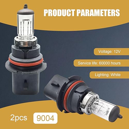 Miniatura 19 de gunhunt 2 bombillas halógenas H4-55W para automóvil, haz de cuarzo de 12 V, luz antiniebla de luz antiniebla de haz bajo/alto, bombilla todo en uno