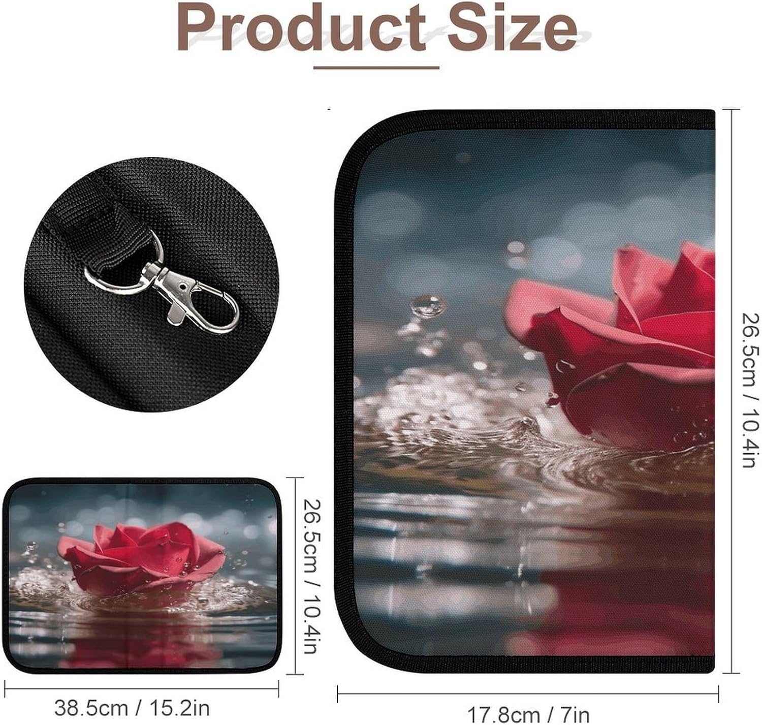 Flowers Fall in Water Tool Bag Organizer Bag Zipper Pouches image 2