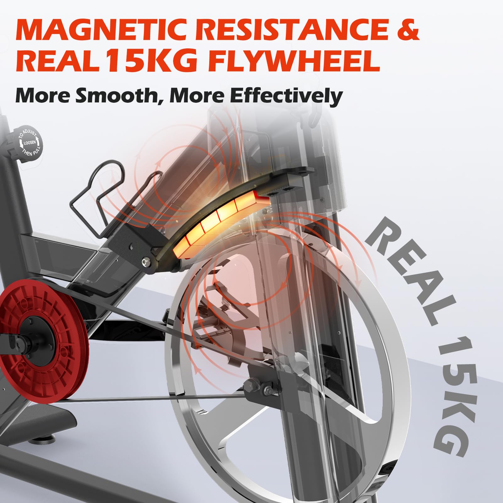 JOROTO Heimtrainer Fahrrad mit Magnetischem Widerstand, Ergometer Hometrainer mit RPM Monitor, Spezialisiertes Indoor-Cycling-Bike, 15 kg Schwungrad | Bis 150 kg