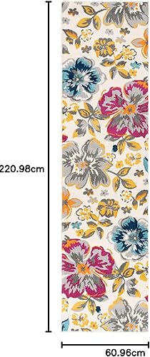 Miniatura 8 de Alfombra moderna con círculos florales., Polipropileno, Gris