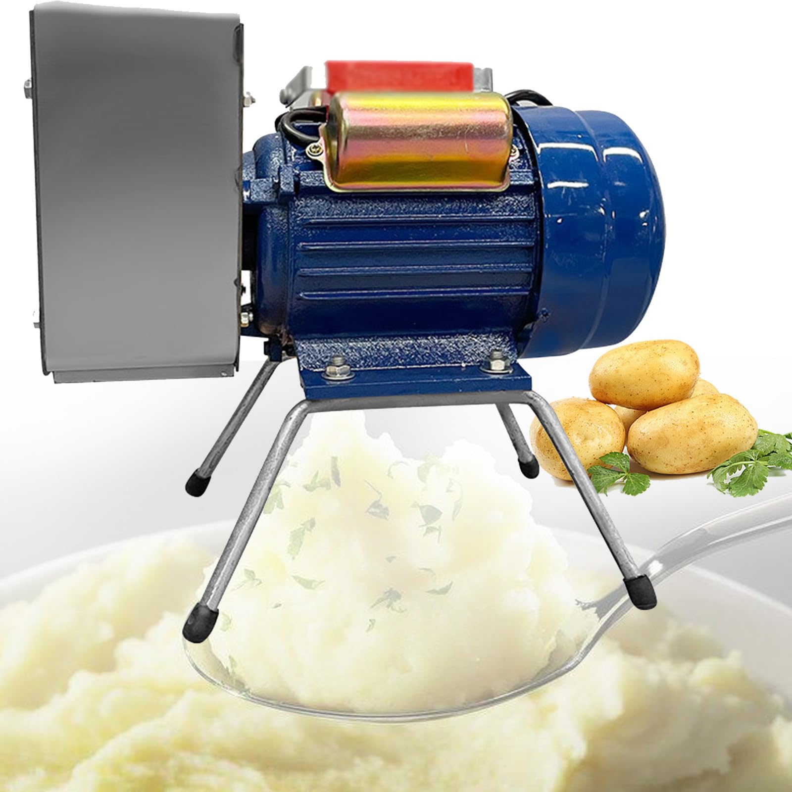 Presse-purée électrique, râpe à pommes de terre en acier inoxydable, lisse et délicate, rendement et gain de temps pour l'ail et les tomates.